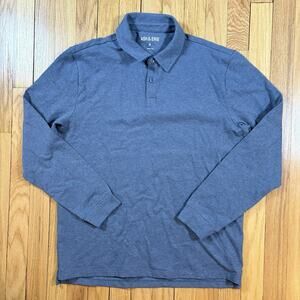 Ash & Erie Shirt Men's M Blue Long Sleeve Polo Pima Cotton Blend Casual Preppy